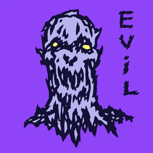 Sevimsiz şeytan korkutucu başkanı. Vektör çizim.