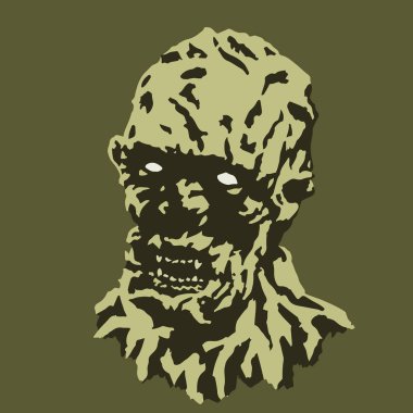 Korkutucu vampir kafa. Vektör çizim. Korku tür.