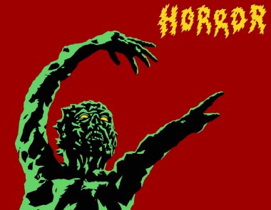 Yeşil zombi ulaş. Vektör çizim.