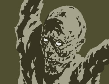 Korkunç şeytan saldırıları. Vektör çizim.