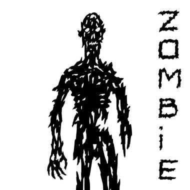 Korkunç canavar senin için geliyor. Vektör çizim. Grim reaper.