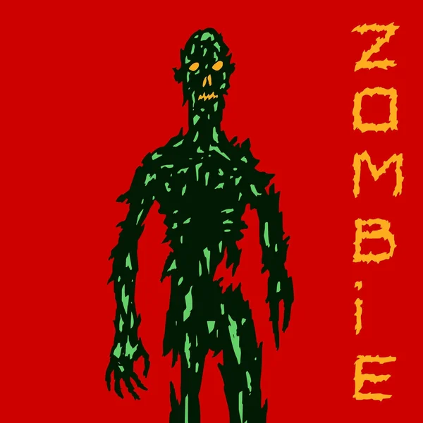 Enge zombie komen voor u. Vectorillustratie. — Stockvector