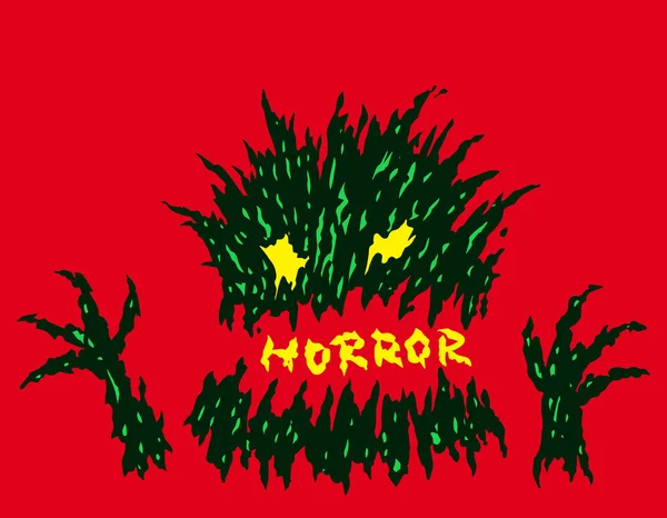 Monstruo de terror rojo malvado. Ilustración vectorial . — Archivo Imágenes Vectoriales