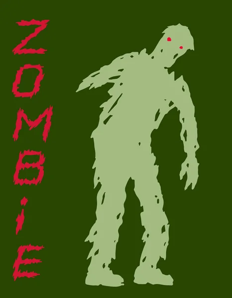Concepto de silueta de un solo brazo de zombie. Ilustración vectorial . — Vector de stock