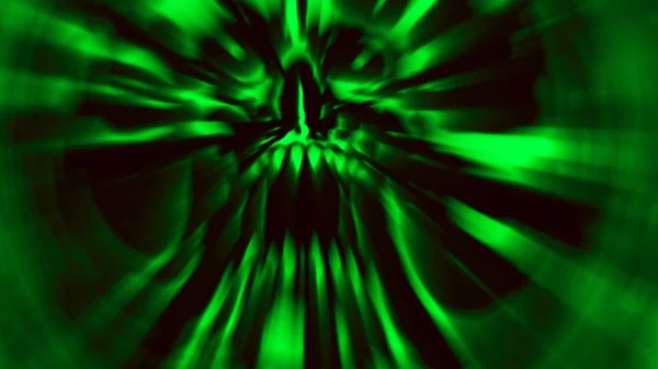 Gruseliger grüner Dämonenschädel mit zerrissenem Gesicht. Illustration im Genre des Grauens. Monster-Charakterkopf. — Stockfoto