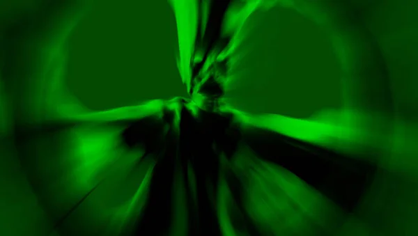 Groene beangstigend demon staat in een straal van licht. 3D illustratie. — Stockfoto