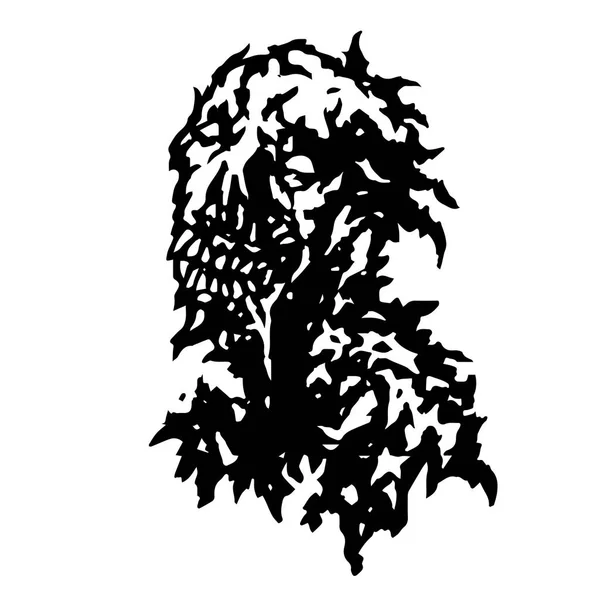 Zombie coulant de la bouche avec de la salive. Illustration vectorielle . — Image vectorielle