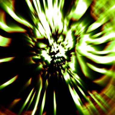 Zombi kız korkunç başkanı. Resimde yeşil renkte.