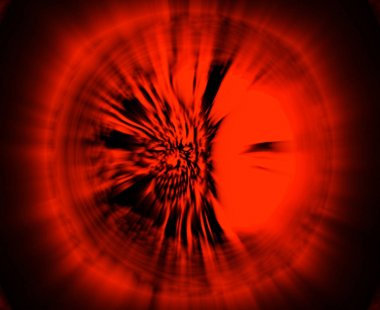 Ürpertici zombi kafa. Resimde kırmızı renk.