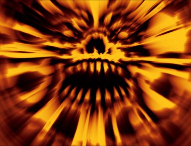 Turuncu kafatası kadar yanan kızgın. Kıyamet kapak.