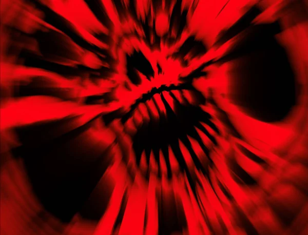 赤怒っている吸血鬼の頭蓋骨。ホラーのジャンルでイラスト. — ストック写真