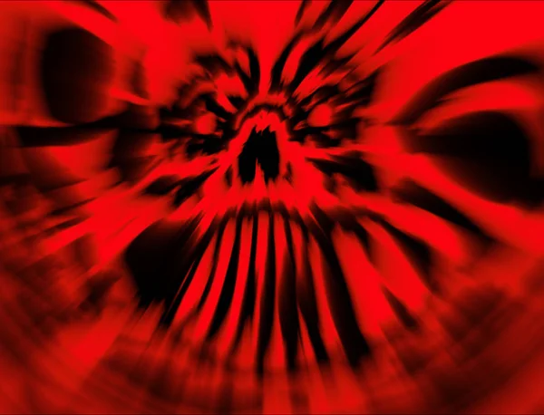 Rode boos demon schedel. Apocalyptische bloedige cover. — Stockfoto