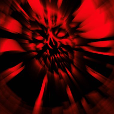 Korkunç zombi ölü kafa kapak. kafa. Kırmızı renkte duvar kağıdı.