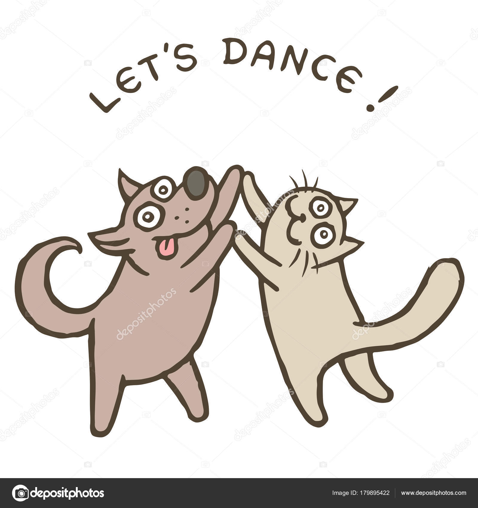 Danseurs De Chien Et Chat De Dessin Animé Illustration
