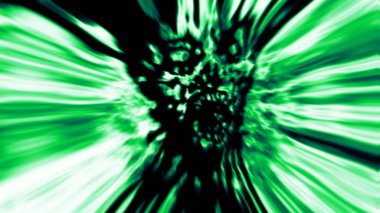 Acımasız yeşil zombie kafa korku tarzında kapak