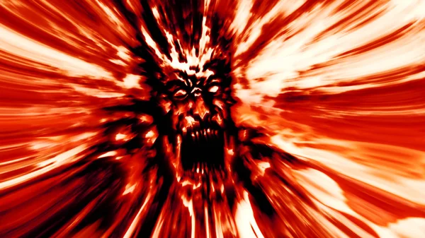 Rage red zombie head. Image in genre of horror — Stock Photo, Image