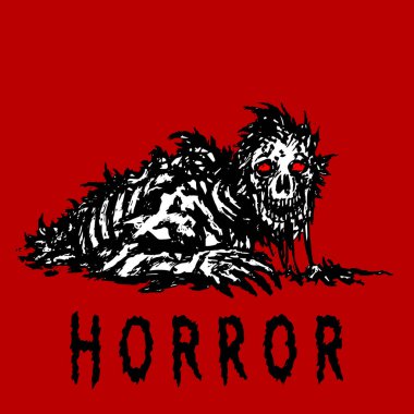 Zombi kafasını çamurdan yükseltir. Vektör vektör çizim