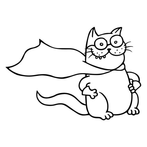 Super gato está listo para una hazaña. Ilustración vectorial aislada . — Archivo Imágenes Vectoriales