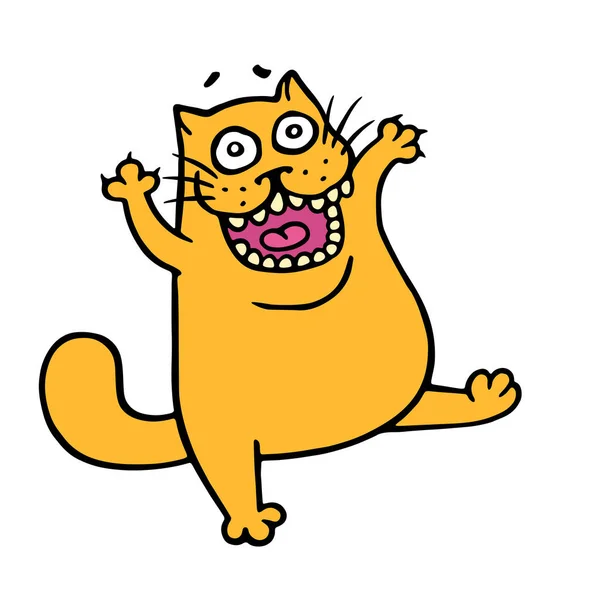 Kucing oranye kartun pemarah. Ilustrasi vektor . - Stok Vektor