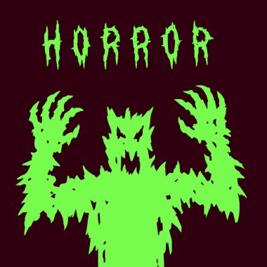 kızgın yeşil siluet. vektör çizim