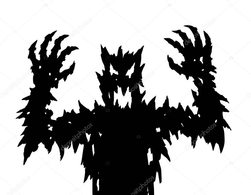 angry black silhouette. vector illustration