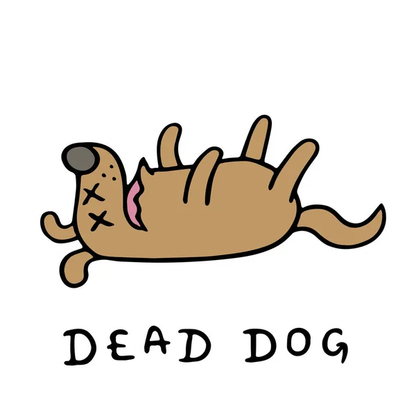 Poor dead dog. Vector illustration. — Stock Vector