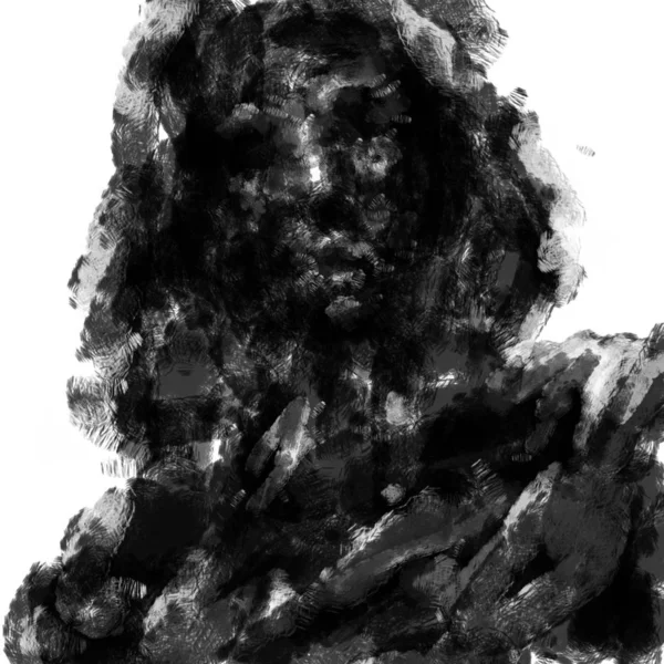 Жахлива Мертва Людина Капоті Чорно Біла Ілюстрація Жанру Жахів Ефектом — стокове фото