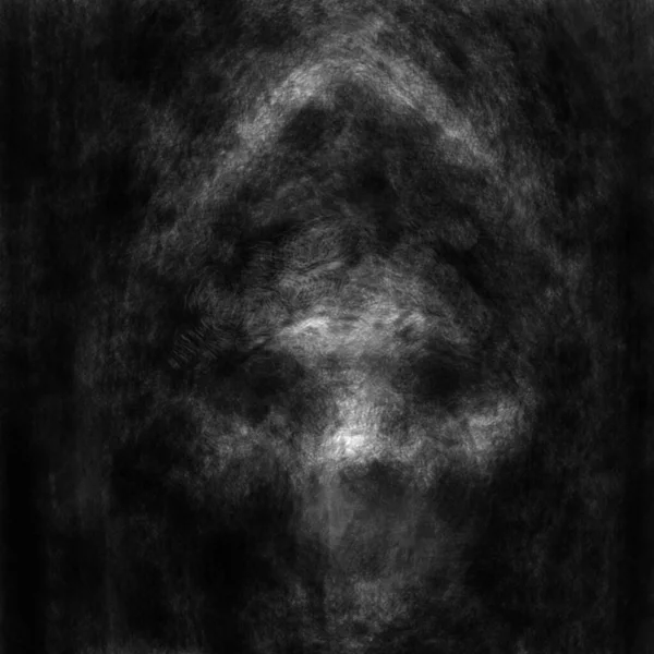 Tmě Mihla Děsivá Smrtonosná Tvář Černobílá Ilustrace Hororovém Žánru Efektem — Stock fotografie