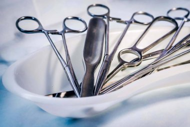 Surgical instrument before surgery. Sterile Medical Instrumentation