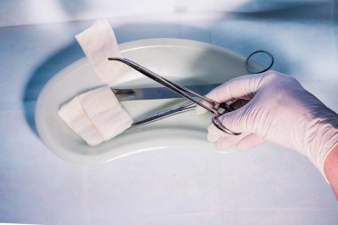 Surgical instrument before surgery. Sterile Medical Instrumentation