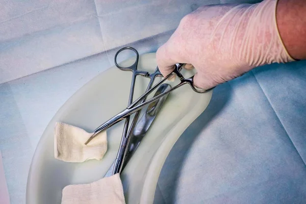 Surgical instrument before surgery. Sterile Medical Instrumentation