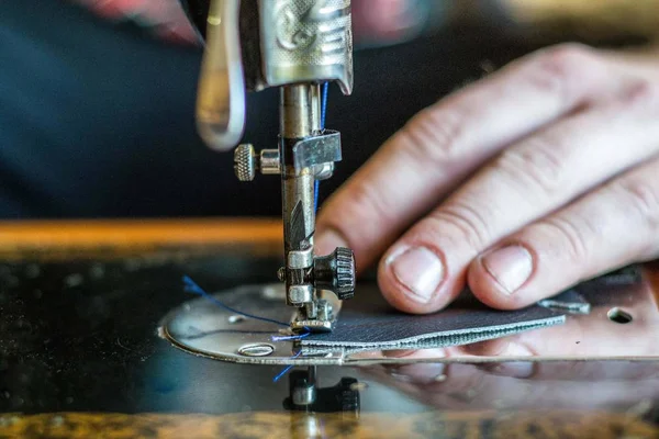 Dettaglio Macchina Cucire Antica Primo Piano — Foto Stock