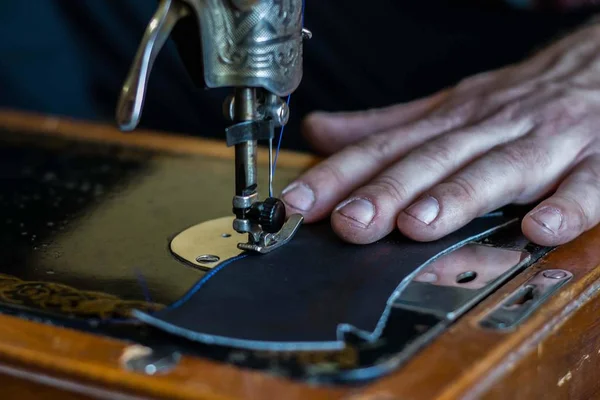 Antique Sewing Machine Detail Close — Stok fotoğraf