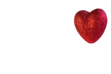 Beyaz zemin üzerinde kırmızı kalp izorirovannoe Sevgililer Günü