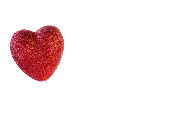 Rood hart op een witte achtergrond izorirovannoe Valentijnsdag — Stockfoto