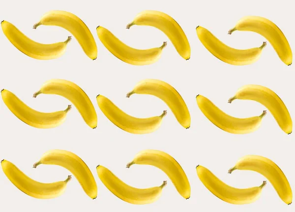 Bananas amarelas sobre fundo branco isolado Papel de parede — Fotografia de Stock