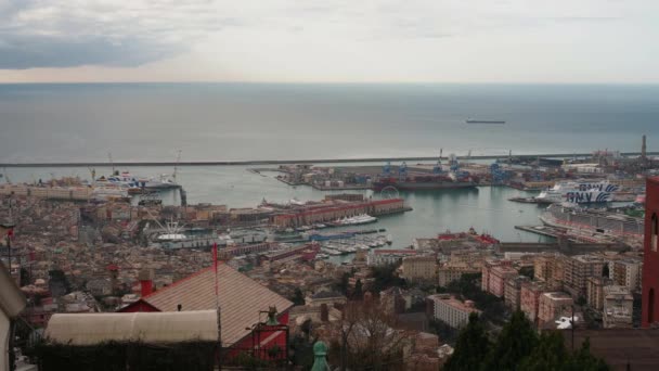 Time Lapse Van Oude Haven Van Genova Italië — Stockvideo