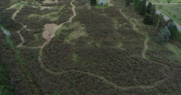 Letecká bezpilotní scéna přírodních pastvin na venkově, objevování domů a panoramatické krajiny. Piriapolis, Uruguay — Stock video