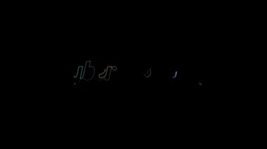 Siber Pazartesi 4k konsept renk elektrik metin grafik efekti proyect için siyah arka grond üzerine animasyon.