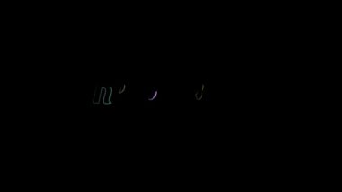 Sakin 4k konseptini koru renk elektrik metin grafik efekti proyect için siyah arka grond üzerine animasyon.
