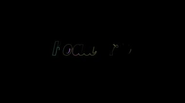 Road Trip 4k konsept renk elektrik metin grafik efekti proyect için siyah arka grond üzerine animasyon.