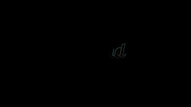 4k konsepti renk elektrik metin grafik efekti proyect için siyah arka grond üzerine animasyon.