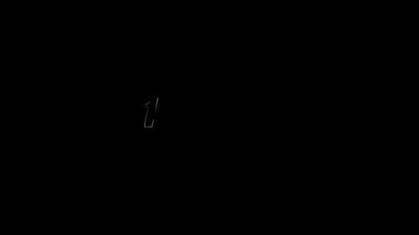 Outono 4k conceito cor elétrica texto gráfico efeito animação sobre fundo preto para o seu proyect . — Vídeo de Stock