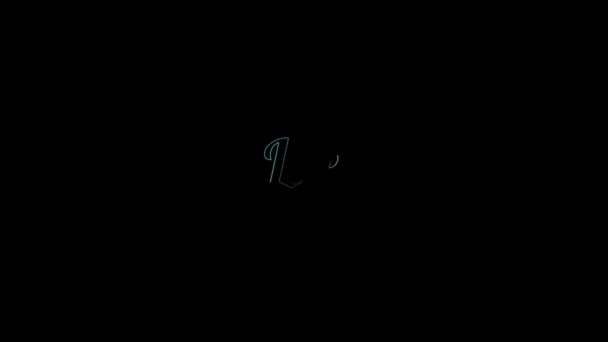 Life 4k concept color electric text graphic effect animation over black backgrond for your proyect. — Stock Video