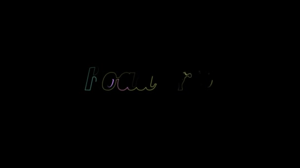 Road Trip 4k koncepció színes elektromos szöveg grafikus hatás animáció felett fekete háttér a proyect. — Stock videók