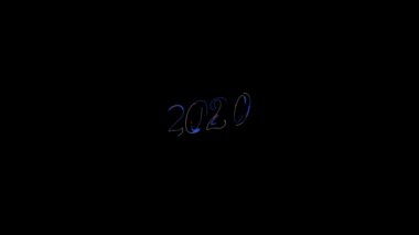 Düz kırmızı ve mavi üzerine Sıvı Efekt 2020 bir animasyon tipografik sıvı 4k metin kompozisyonu üzerinde siyah arkaplan.