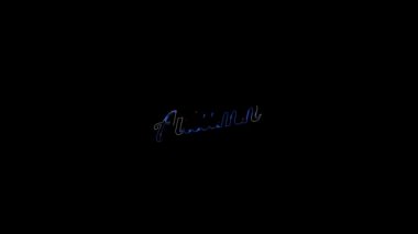 Canlandırılmış tipografik sıvı 4k metin kompozisyonu üzerinde Düz kırmızı ve mavi sonbahar kelimesi üzerine Sıvı Efekti.