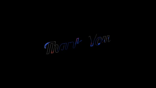 Liquid Effect over flat saturated red and blue Thank You word on a animated typographic fluid 4k text composition with black background. — Wideo stockowe