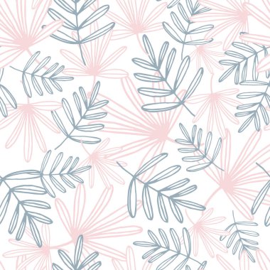 Gri ve pembe yapraklı vektör tekrarları