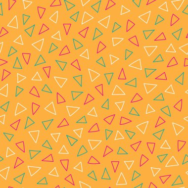Renkli el çizimi üçgenli vektör deseni